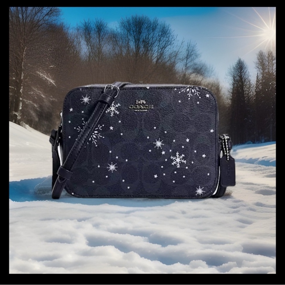 Coach Holiday Snowflake Mini Jamie Camera Crossbody & Wristlet Bag Purse 🤩❄️